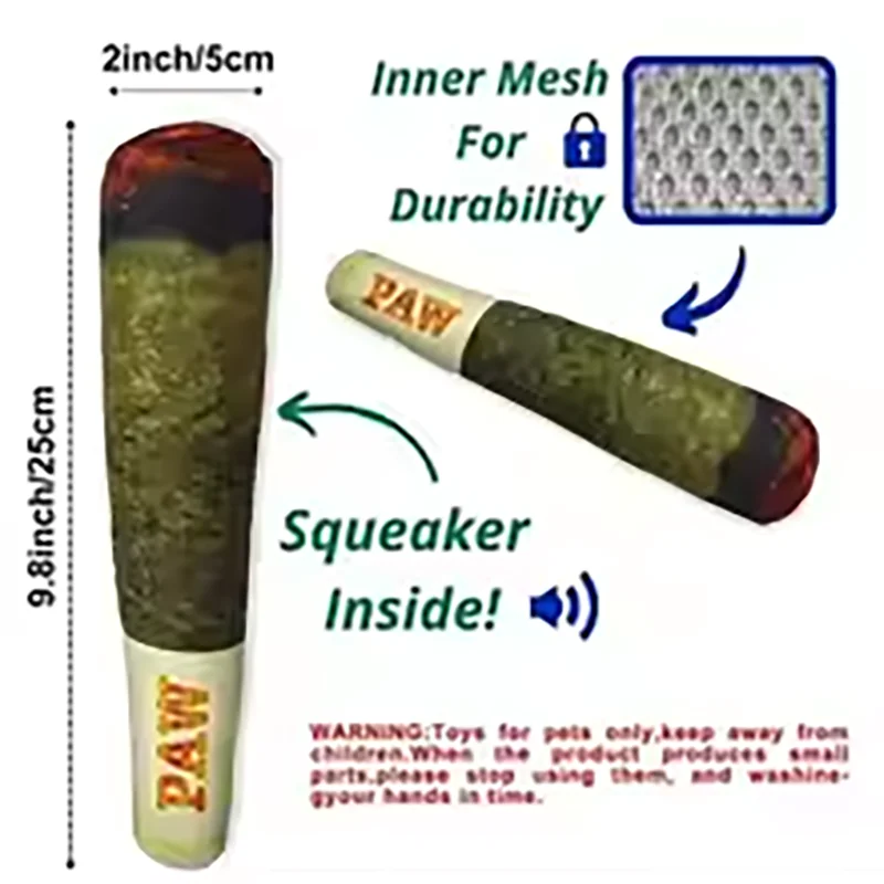 Squeaky Plush Weed Joint – Perfect Dog Gift