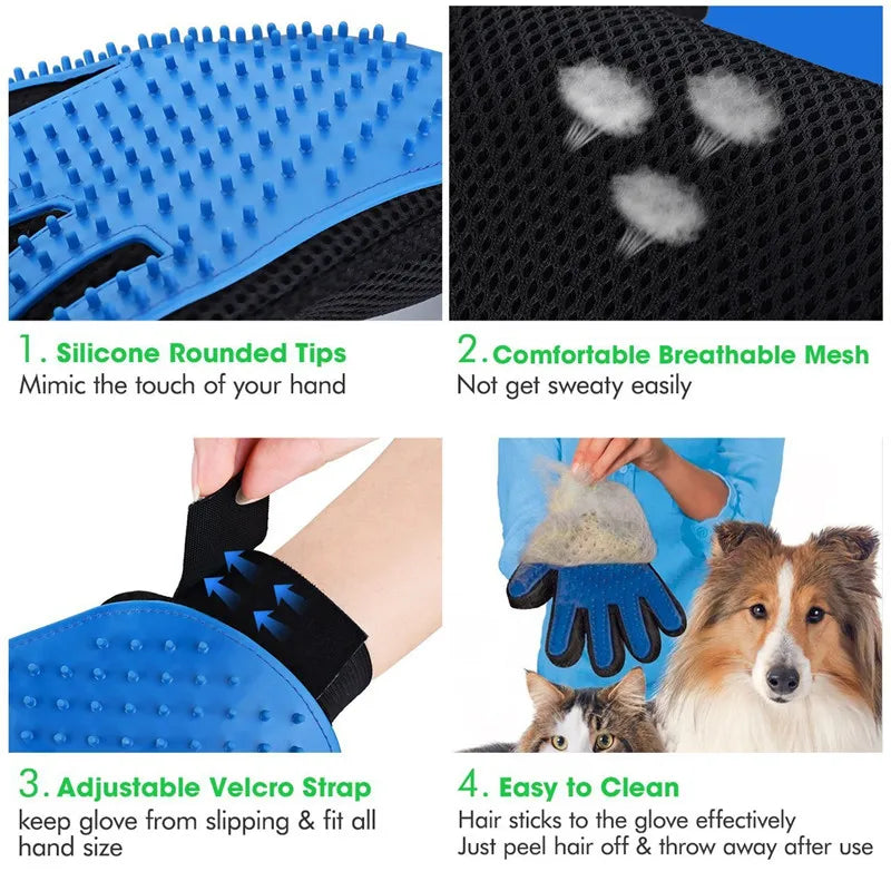 Rubber Glove Pet Bath Brush
