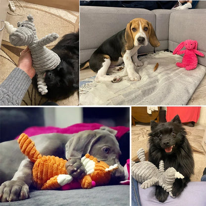 Squeaky Plush Animal Toy for Dogs – Tough & Fun