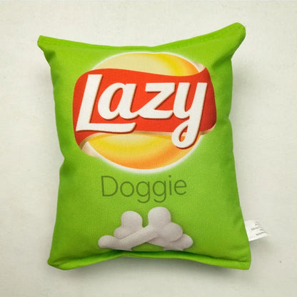 Crisp Bag Dog Squeaker Pillow Toy
